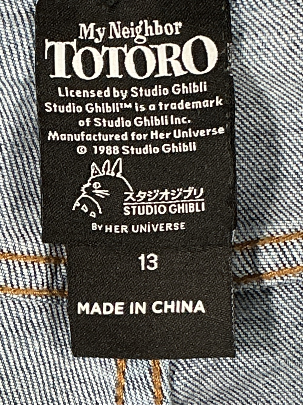 Her Universe My Neighbor Totoro Mom Jeans Hot Topic Ghibli Light Wash Denim 13 - Picture 13 of 16